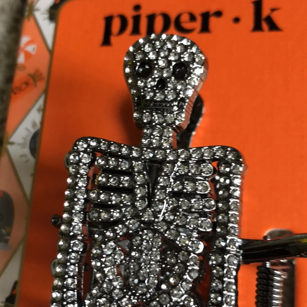 Piper K Rhinestone Skeleton Hair Claw Clip
